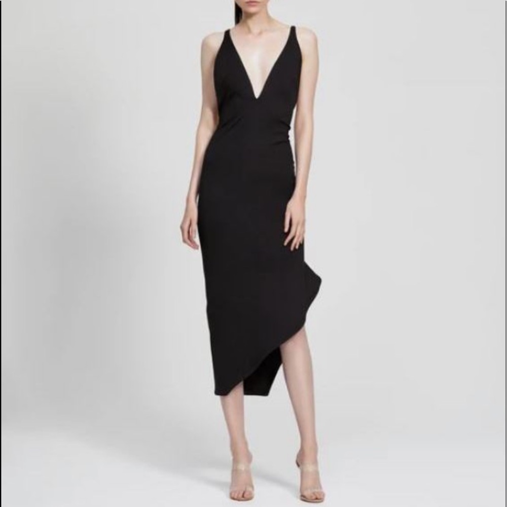 NWT Lexi Zina structured Black scuba MIDI Dress 6